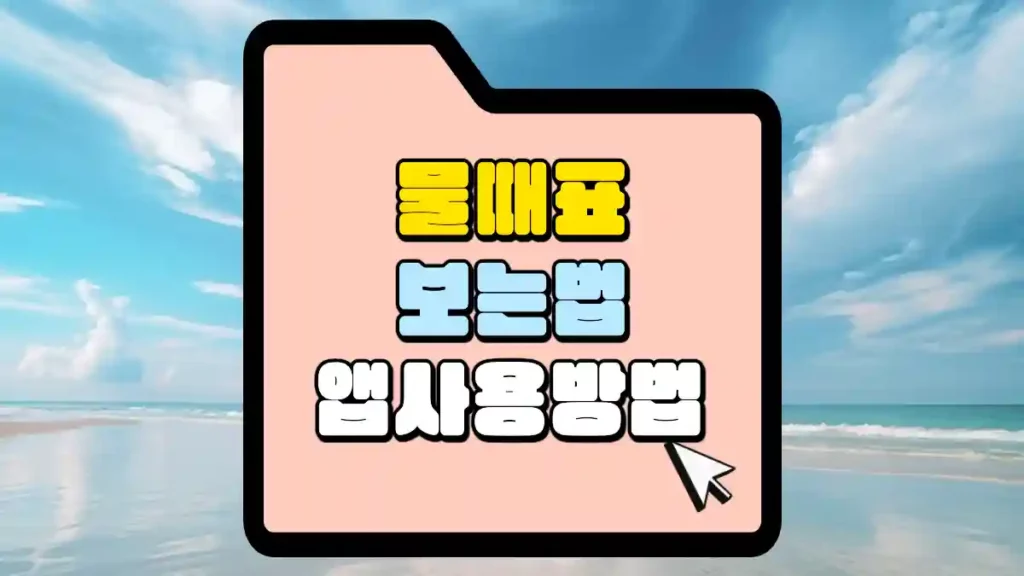 물때표 보는법 날씨와 생활 앱 사용방법 이것만은 알아두세요. 1 물때표-보는법-앱사용방법-썸네일