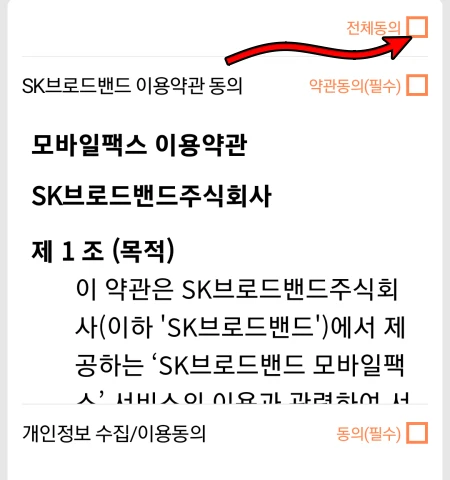 이용 약관 동의
