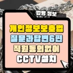 개인정보보호법 질문과 답변 6편 직원 동의 없이 CCTV 설치 썸네일
