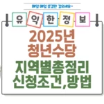 2025년 청년수당 지역별 총정리 신청 조건 및 방법 섬네일