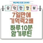 7일 만에 기억력 2배 상승 성공! 하루 10분 암기 루틴 섬네일