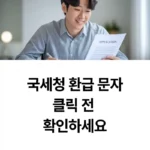 국세청 환급 문자클릭 전 확인하세요