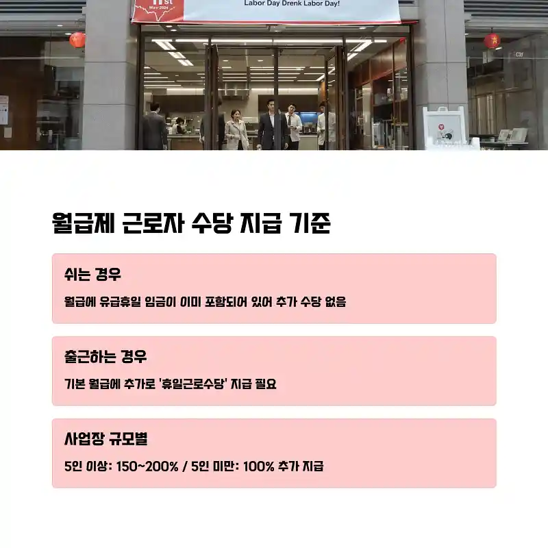 근로자의 날 월급제 수당 지급 원칙과 예외 사례 3 월급제 근로자 수당 지급 기준