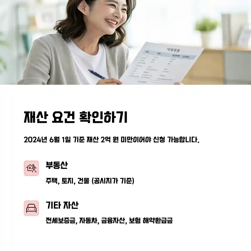 재산 요건 확인하기