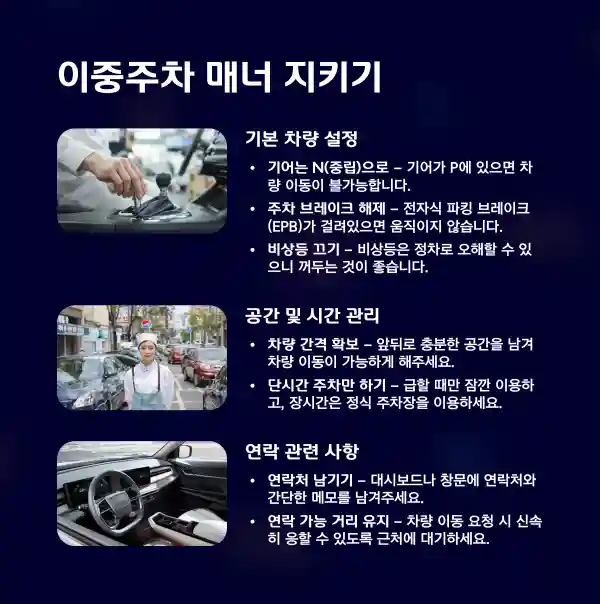 이중주차 매너 지키기