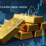 2025년 금값이 상승하여 한 돈 100만원 시대를 맞이할 가능성을 보여주는 반짝이는 금괴 이미지. 세계 경제 그래프와 함께 금 투자의 미래를 시사합니다.