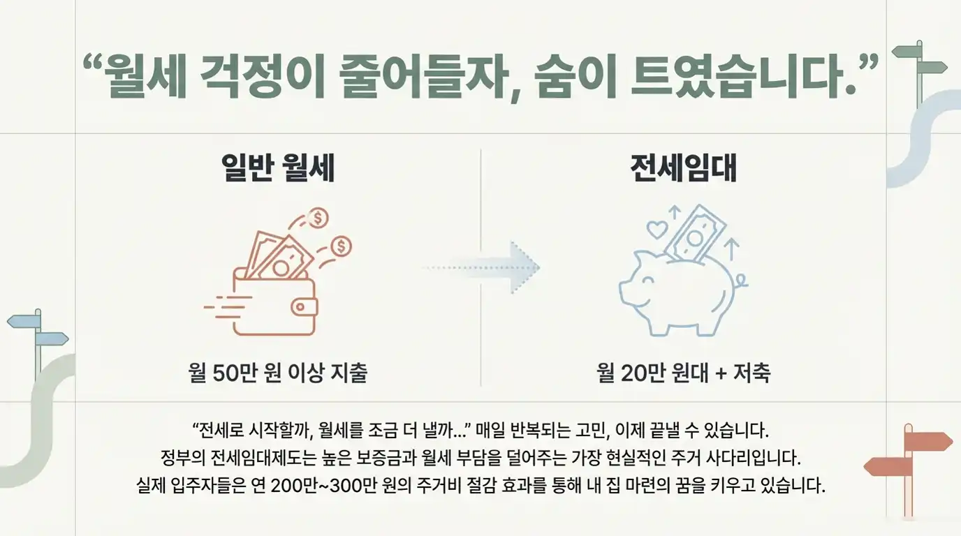 전세임대 월세 걱적이 줄어듭니다.